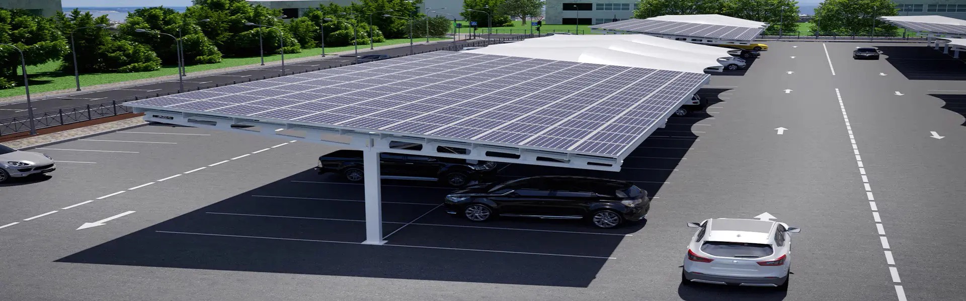 Solar Ve Sarj Entegreli Carport Otopark Sundurmalari